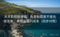 天天影院像排错：先查标题是不是先给答案，再把证据列成条（四步对照）