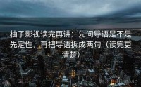 柚子影视读完再讲：先问导语是不是先定性，再把导语拆成两句（读完更清楚）