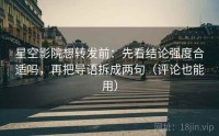 星空影院想转发前：先看结论强度合适吗，再把导语拆成两句（评论也能用）