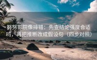 努努影院像排错：先查结论强度合适吗，再把推断改成假设句（四步对照）