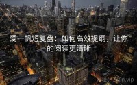 爱一帆短复盘：如何高效提纲，让你的阅读更清晰