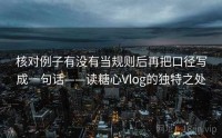 核对例子有没有当规则后再把口径写成一句话——读糖心Vlog的独特之处