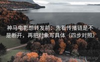 神马电影想转发前：先看传播链是不是断开，再把对象写具体（四步对照）